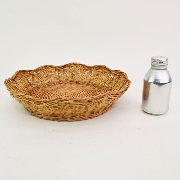 giau ラタン製 波縁 フリルラウンドバスケット 花型 貝