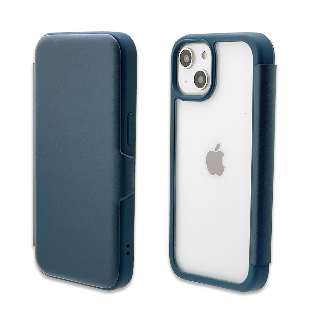 iphone13ケース ガラスフィルムつき 全面保護 フルカバー 紺 正式的 - iPhoneアクセサリー