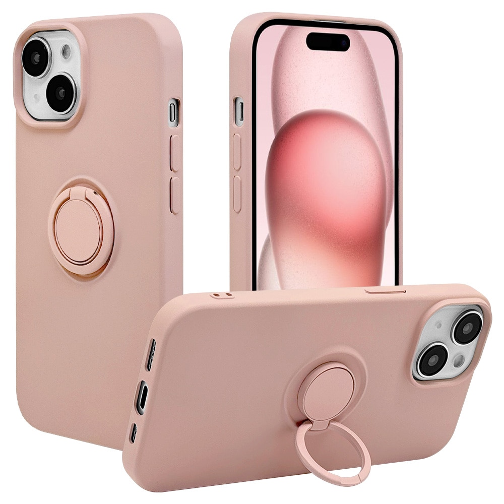 iPhone 14 Pro Maxケース　ヌードピンク iPhone15 14 13 ケース カバー ソフトケース TPU スマホリング付き