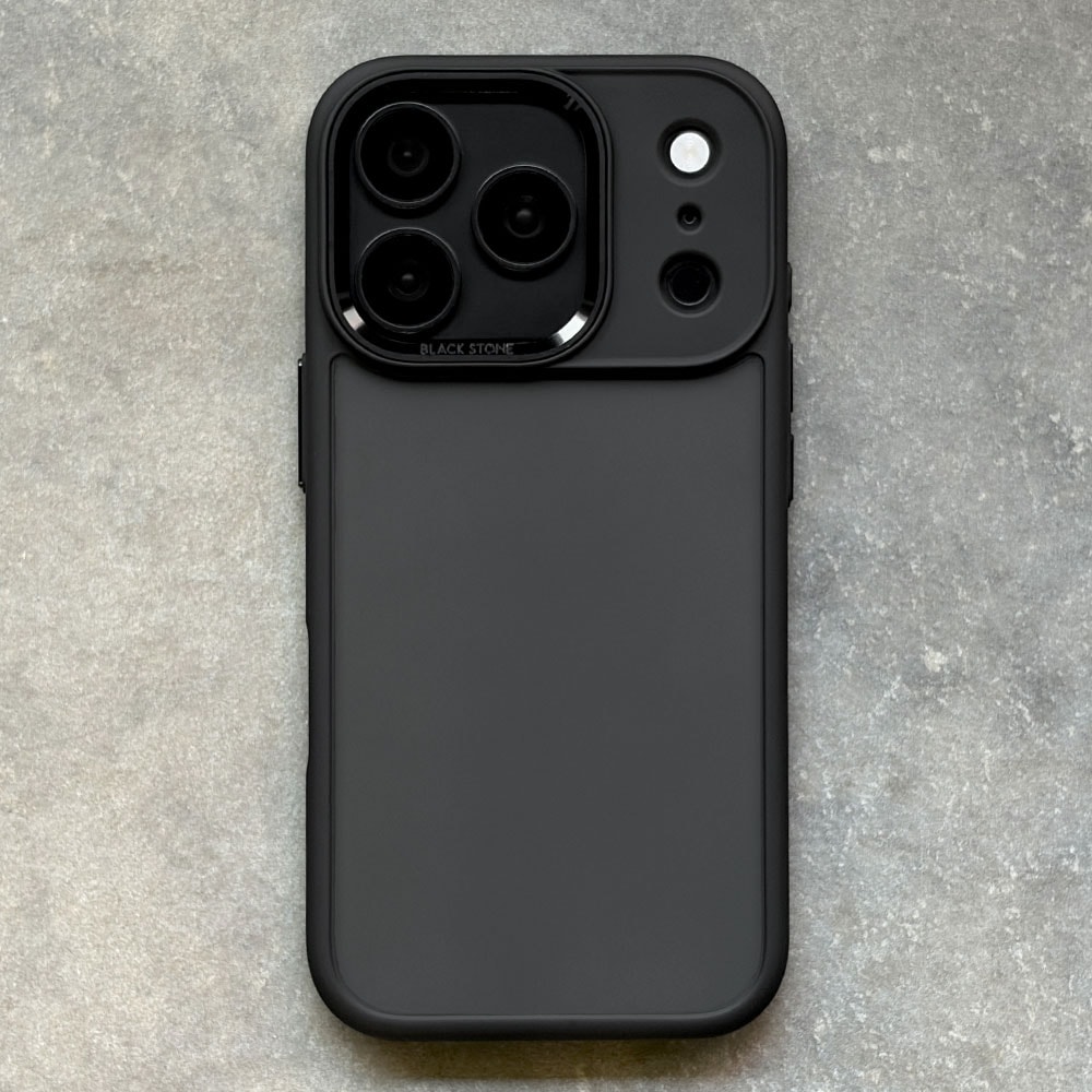 iPhone18 Pro 17 Pro ケース カバー ハイブリッド BLACK STONE Metal