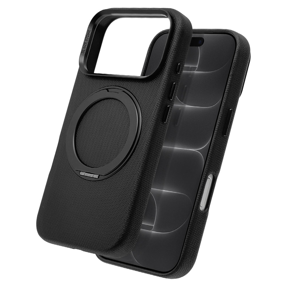 iPhone18 Pro 17 Pro ケース カバー ハイブリッド BLACK STONE Woven-C
