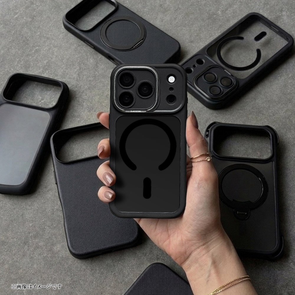 iPhone18 Pro 17 Pro ケース カバー ハイブリッド BLACK STONE Duoline