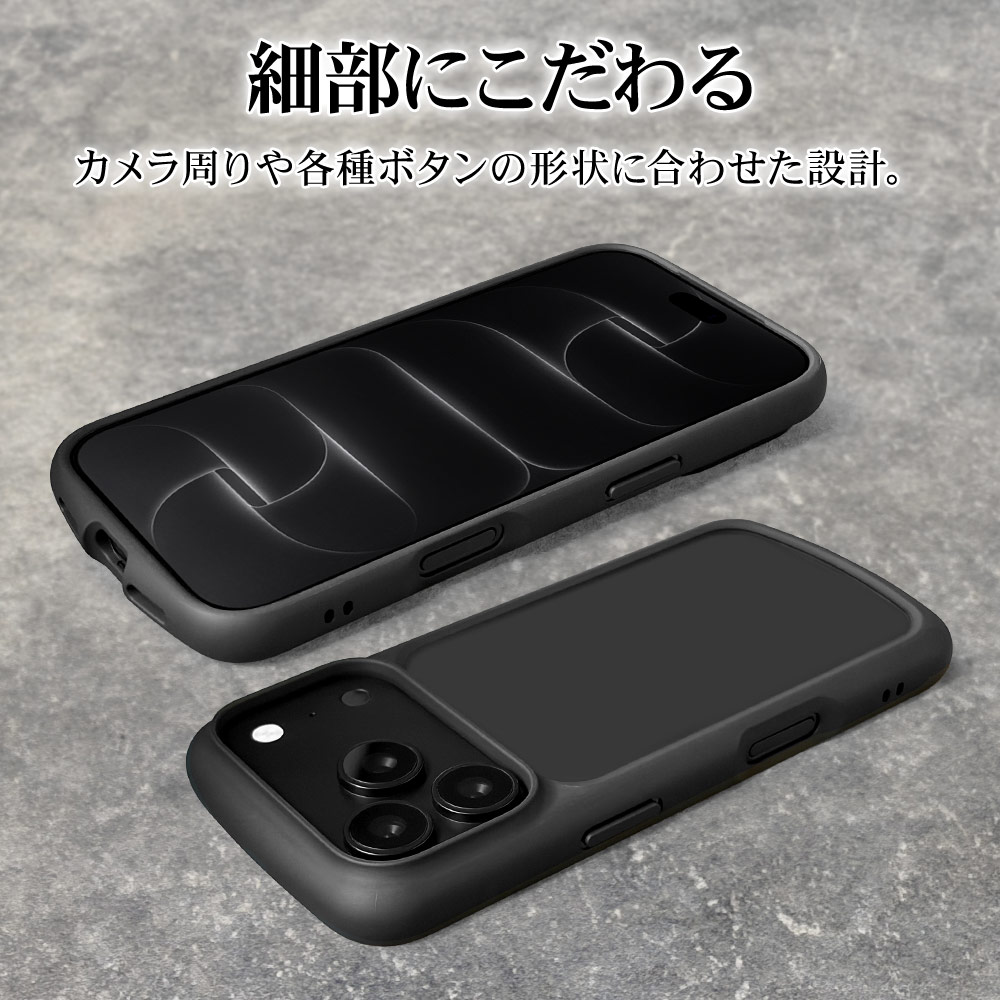 iPhone18 Pro 17 Pro ケース カバー ハイブリッド BLACK STONE Armor