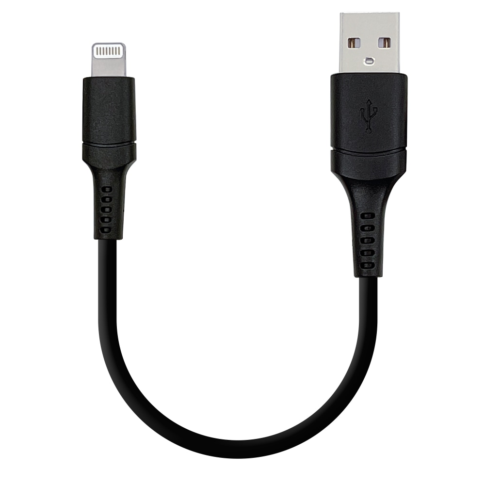 充電ケーブル iPhone iPod iPad MFi認証 2.4A ライトニング USB 通信ケーブル Lightning USB-A ブラック  10cm R01CAAL2A02BK-ラスタバナナダイレクト