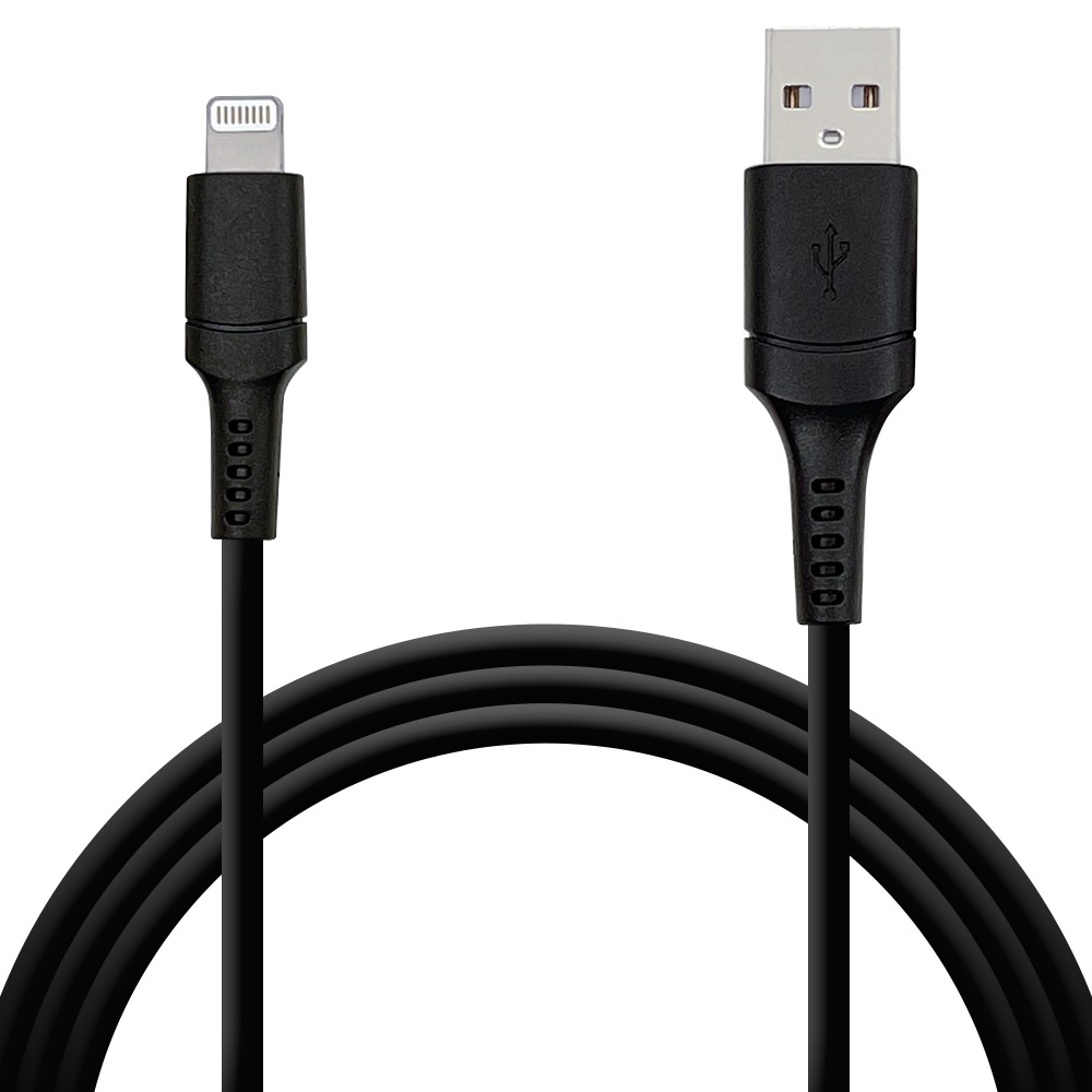 充電ケーブル iPhone iPod iPad MFi認証 2.4A ライトニング USB 充電・通信ケーブル Lightning USB-A  ブラック 1.5m R15CAAL2A01BK-ラスタバナナダイレクト