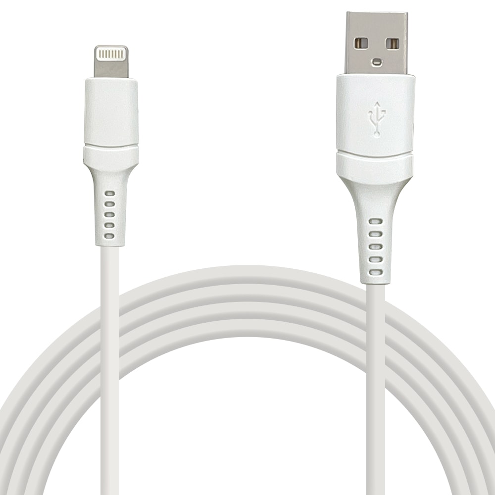 充電ケーブル iPhone iPod iPad MFi認証 2.4A ライトニング USB 充電・通信ケーブル Lightning USB-A  ホワイト 2m R20CAAL2A02WH-ラスタバナナダイレクト