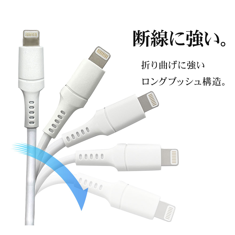充電ケーブル iPhone iPod iPad MFi認証 2.4A ライトニング USB 充電・通信ケーブル Lightning USB-A  ホワイト 2m R20CAAL2A02WH すべての商品 ラスタバナナダイレクト