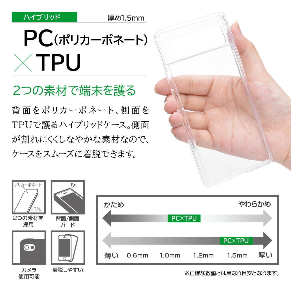 Google Pixel 6 ケース カバー ハイブリッド TPU+PC 耐衝撃吸収 強い