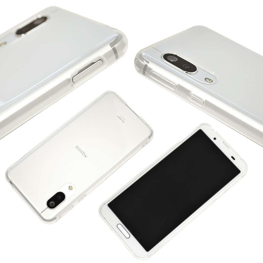 AQUOS sense3/sense3 lite/sense3 basic SH-02M SHV45 SH-RM12 SHV48 ケース/カバー  ソフト TPU 1.2mm クリア アクオス センス3 ライト ベーシック スマホケース 5237AQOS3TP-ラスタバナナダイレクト