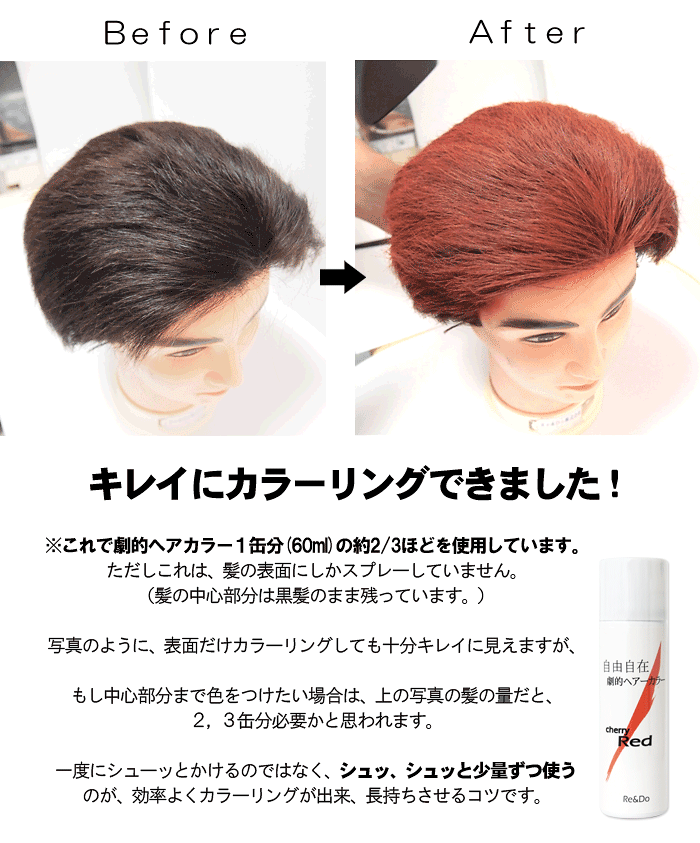 ヘアカラースプレー 黒 劇的ヘアカラー自由自在 ブラック 黒染めスプレー 髪染め カラースプレー 1day 1日染め ヘアカラー ヘアカラー リアンドゥ モール