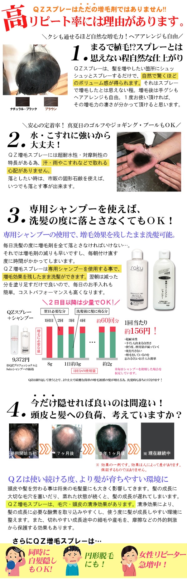 超耐水増毛スプレー『ＱＺジェントリー(50ml)』かつらでも植毛でもない 蒸れないバレない瞬間増毛スプレー 持ち運びやすい携帯・旅行用サイズ【 円形脱毛症 AGA 薄毛隠し 増毛 男性用 女性用 白髪隠し 白髪染め 生え際を目立たなくする】 | QZ増毛シリーズ,QZ ...