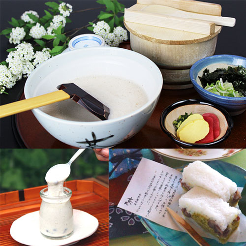 とろろめしキット4食+自然薯プリン4個+天薯2本セットの写真