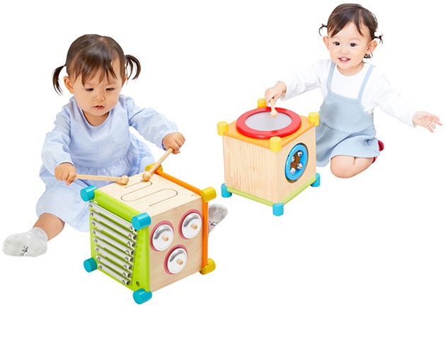 I'm TOY  アイムトイ メロディーキューブ  楽器 おもちゃ パーカッション 木のおもちゃ 打楽器 知育玩具 1歳 1歳半 2歳 3歳 木琴 太鼓 お誕生日プレゼント 打楽器  