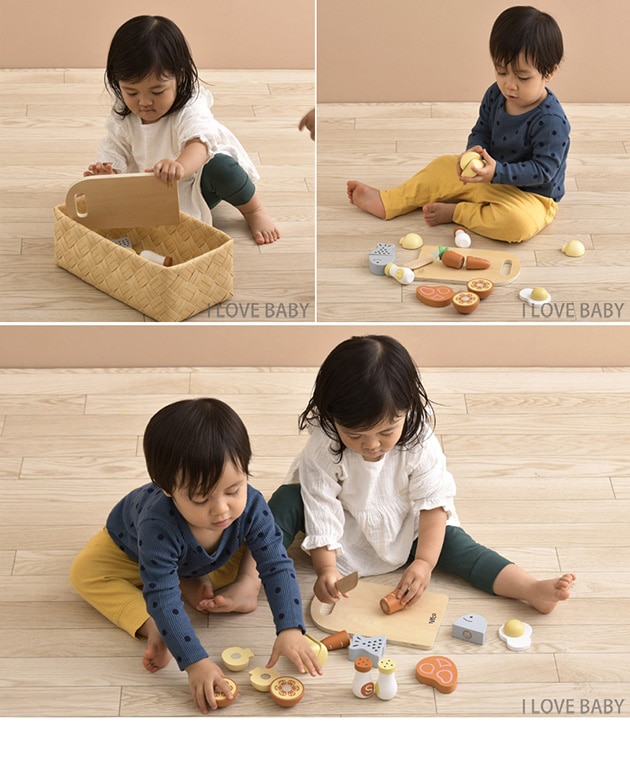 TRYCO トライコ おままごとセット  木のおもちゃ ごっこ遊び ベビー 1歳 かわいい 赤ちゃん 2歳 キッチン 知育玩具 食材セット  