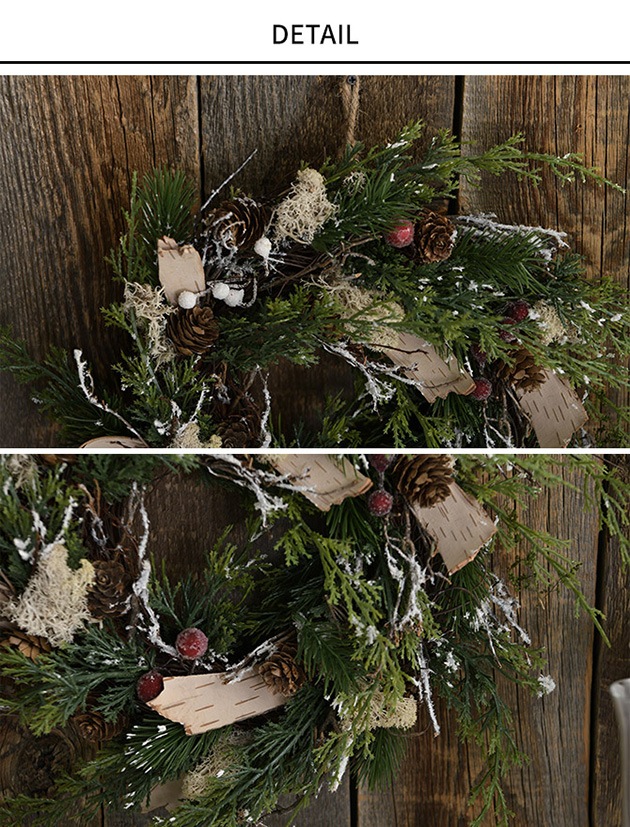 Snowy Fern & Wood Chip Wreath M  ꥹޥ     ƥꥢ   ʥ ꡼  