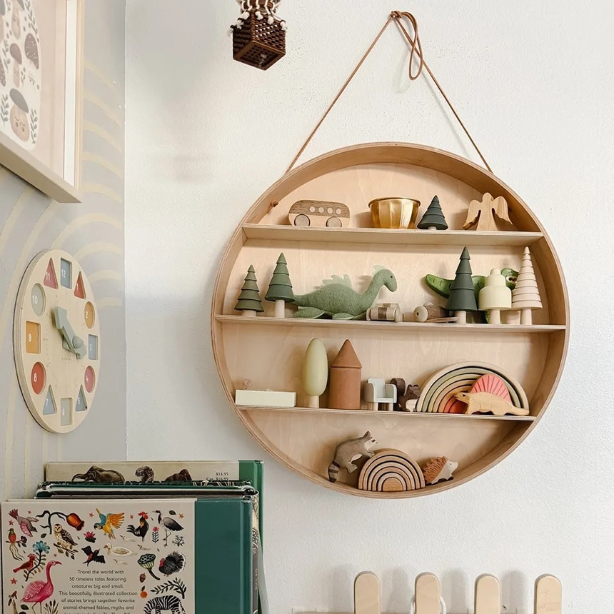 ラウンドドーム ファームリビング 木製 北欧 シェルフ ferm LIVING ファームリビング ラウンドドーム 壁掛けラック 直径55cm