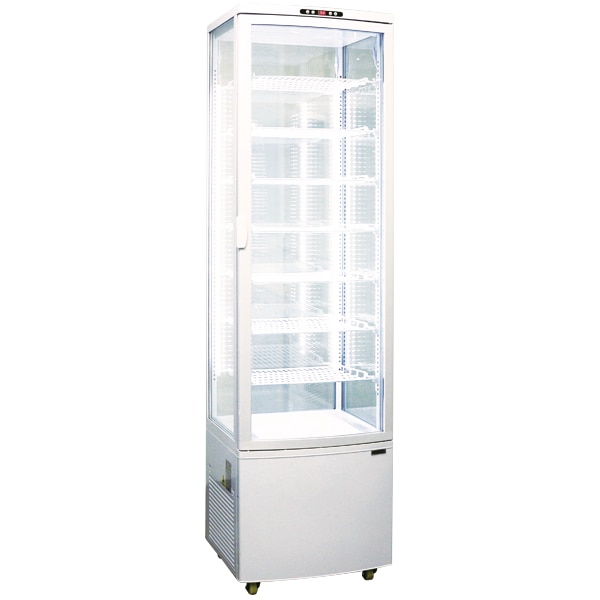 満点の レマコム 4面ガラス冷蔵庫 ホワイト 105L