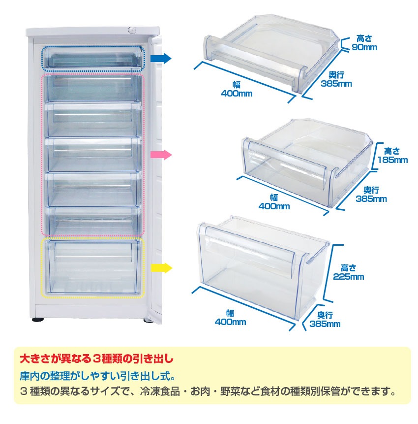 商店 レマコム REMACOM 縦型5段冷凍ストッカー 138リットル RRS-T138 冷凍庫