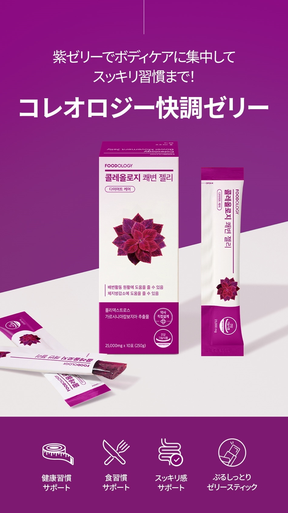 FOODOLOGY フードオロジー】コレオロジー快調ゼリー ぷるぷる