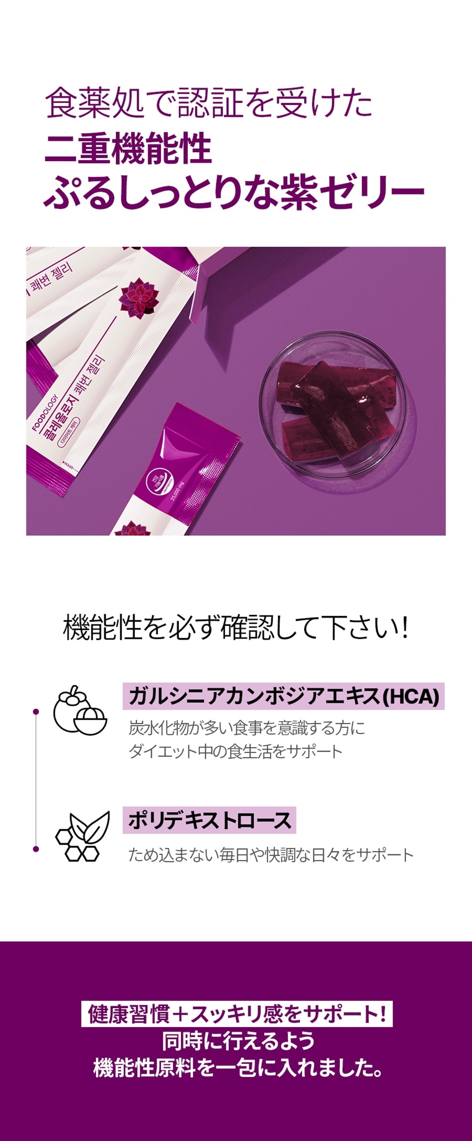 FOODOLOGY フードオロジー】コレオロジー快調ゼリー ぷるぷる