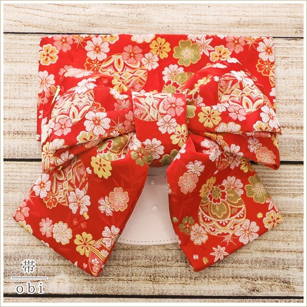 7歳祝い着 赤色花柄着物 シルク 七五三K108 7歳祝い着 赤色花柄着物 シルク 七五三K108