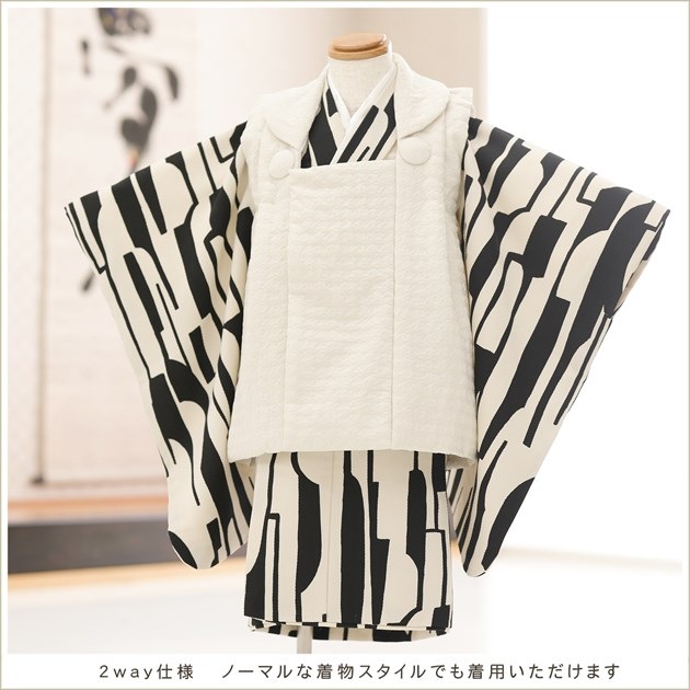 七五三　3歳　男の子　着物　セット　（簡単に着せられます） チャックを上げるだけ、ワンタッチ簡単着付けの3歳男の子七五三