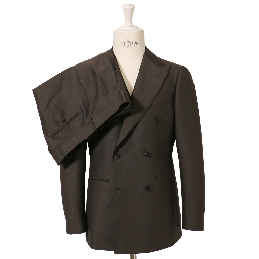 RING JACKET MEISTER 6B2プリ〖ツダブルブレステッドス〖ツ≮ブラウン/痰孟≯ Model NO-296 S-178 DORMEUIL / SUPER BRIO リングヂャケット侍庙栏孟