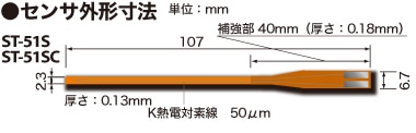 ST-51SC-100-C薄前端宽度涂层型热电偶温度传感器理化RKC