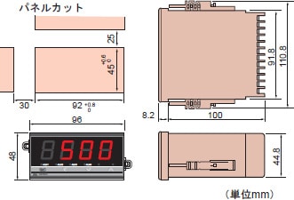デジタル指示温度計 AE500 外形寸法