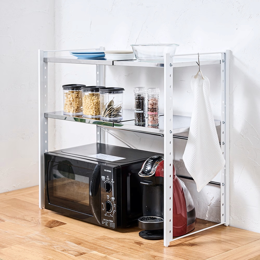 ステンレス棚 カウンター上伸縮ラック【1段タイプ】 | カウンター上