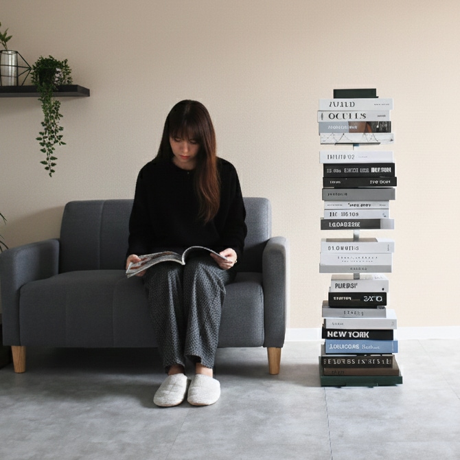 Tsum dock ブックタワー【隠しキャスター付・ハイタイプ8段