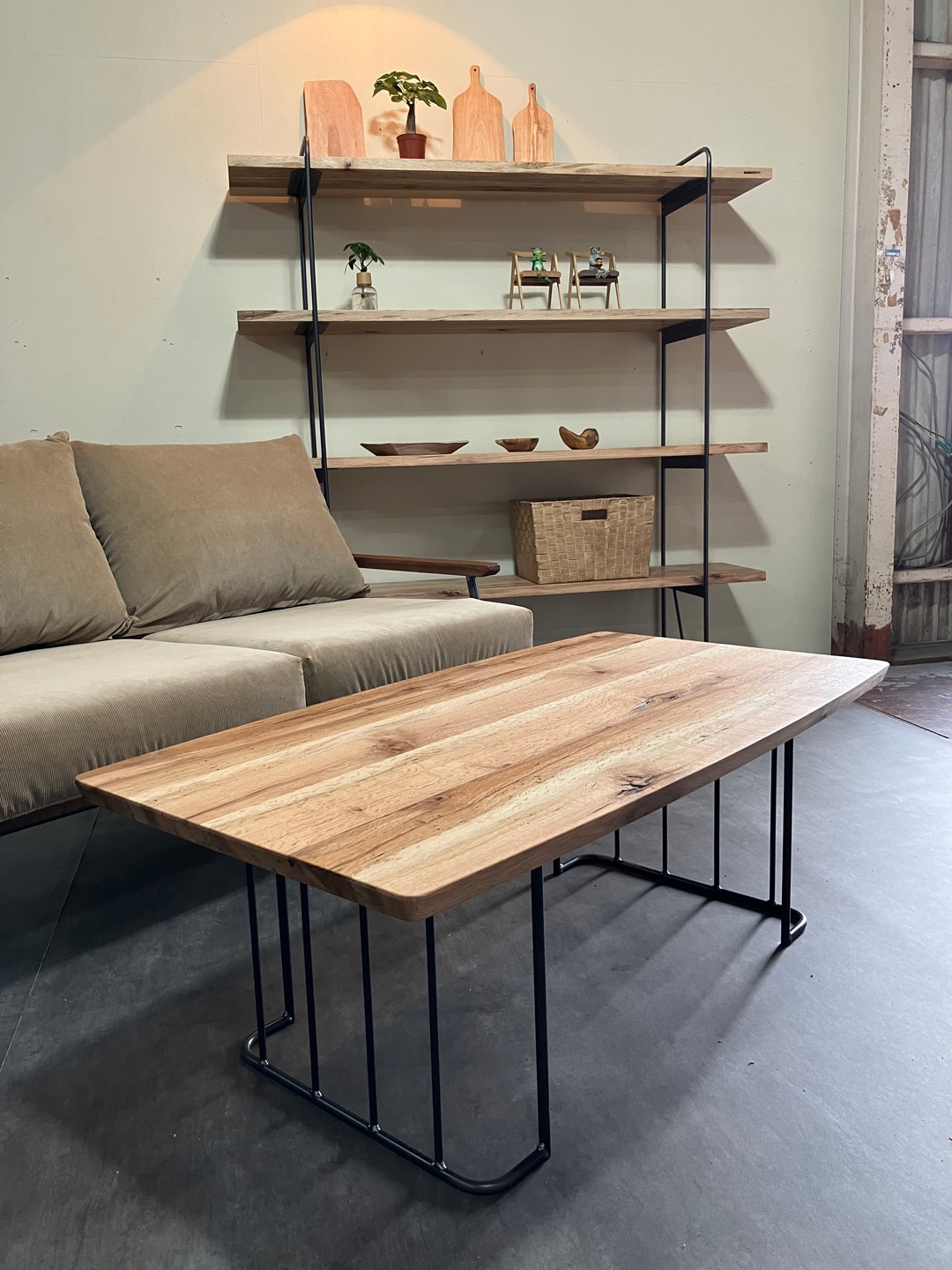Alive coffee table|アライヴ コーヒーテーブル 讃岐産クヌギ×アイアン脚