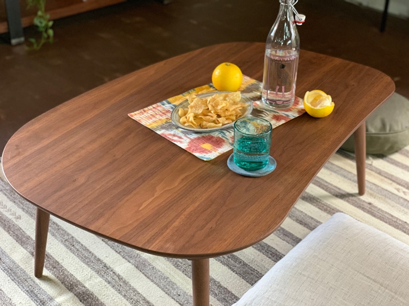 ラスモコタツテーブル ウォールナット 105cm 使用イメージ