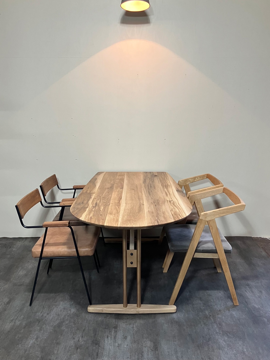 Zeppelin table｜ツェッペリンテーブル 讃岐産コナラ×アイアン脚