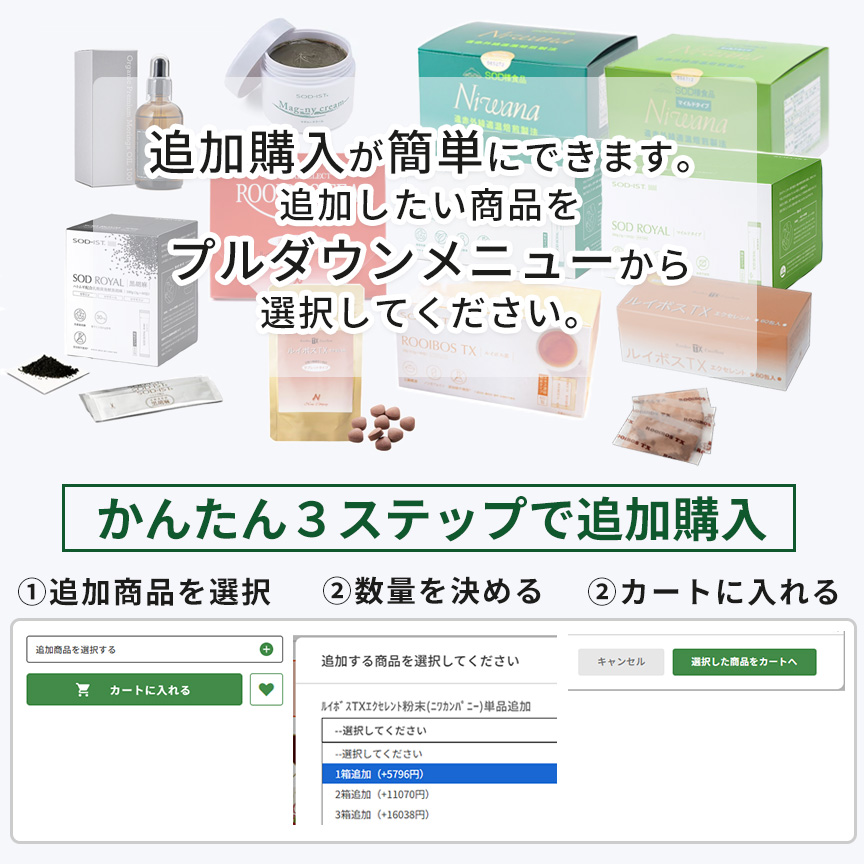 追加購入がかんたんにできます