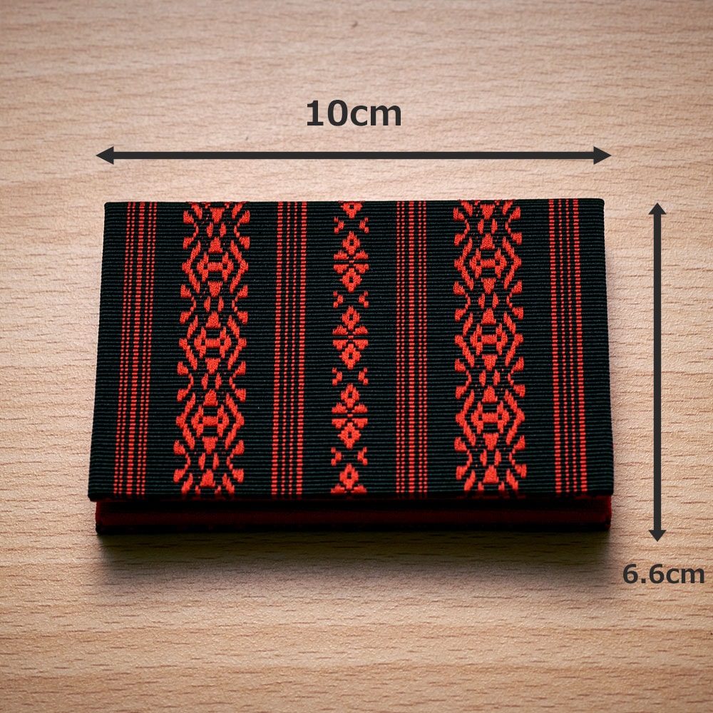 【限定商品】博多織 市松星柄献上オリジナル名刺入れ1 黒黒 限定商品 プレゼント お土産 人気商品 名刺入れ 黒⁄白｜西村織物 オンラインショップ｜博多帯・博多織 通販