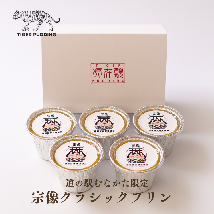 昔懐かしい固めのプリン「宗像クラシックプリン」5個セット《道の駅
