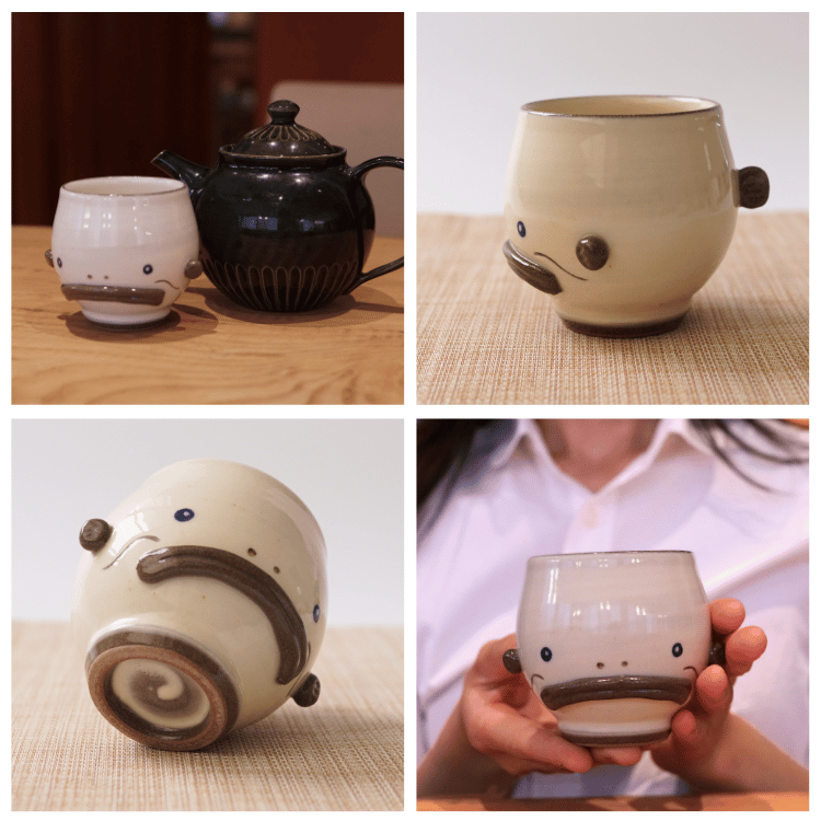 宗像伝説 湯呑み3個セット《白ナマズ・たぬき・かっぱ》 | 工芸品