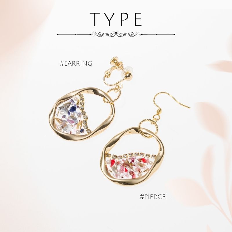 アクセサリー イヤリング ピアス 花 フープ
