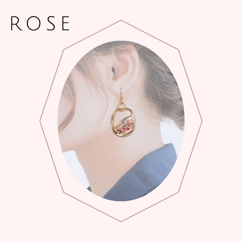 アクセサリー イヤリング ピアス 花 フープ
