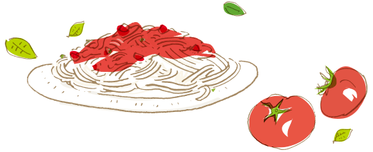 トマトパスタ イラスト