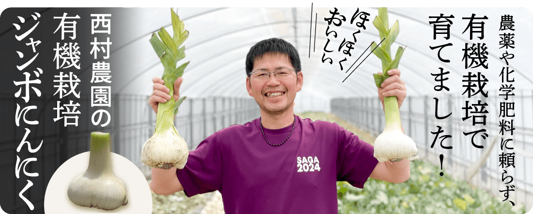 ジャンボにんにく【有機栽培】｜川副町の西村農園が栽培｜さがまちショップ