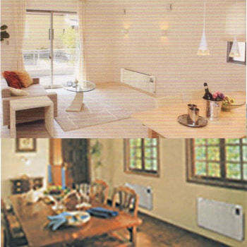 部屋の広さに応じて横型電気パネルヒーターを取り付ければ、室温ムラを防いで暖房効率UP
