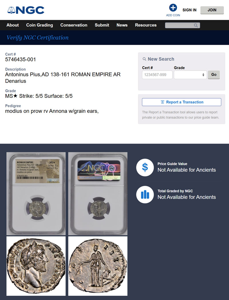 MS☆ フルカウント】ローマ帝国 デナリウス銀貨 151-152年 五賢帝