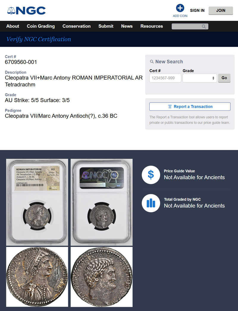 古代共和政ローマ　マルクスアントニウス　デナリウス‼︎ギリシャ　テトラドラクマ銀貨 高鑑定 AU】クレオパトラ7世＆マルクス・アントニウス 古代ローマ
