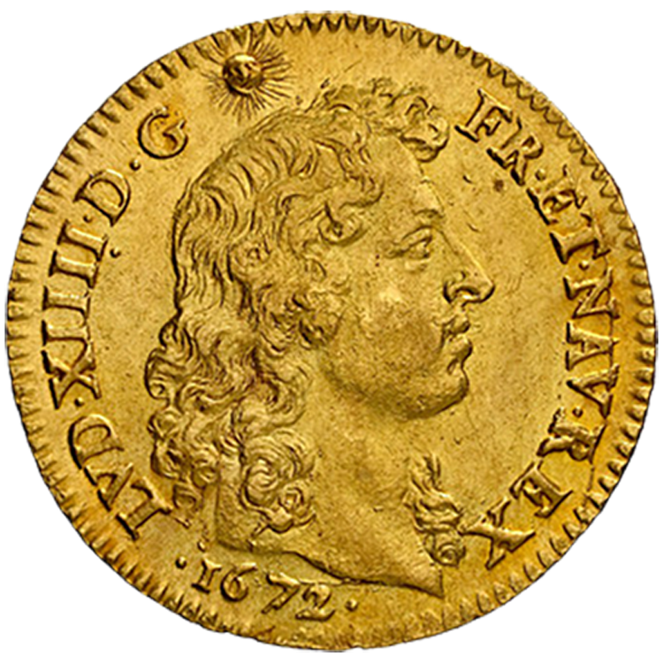 高鑑定 MS63】フランス ルイドール金貨 1672年 ルイ14世 太陽王 パリ