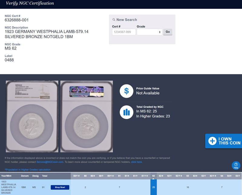 1兆マルク】1923年 ドイツ ウエストファリア 1 Billion Mark 世界最高
