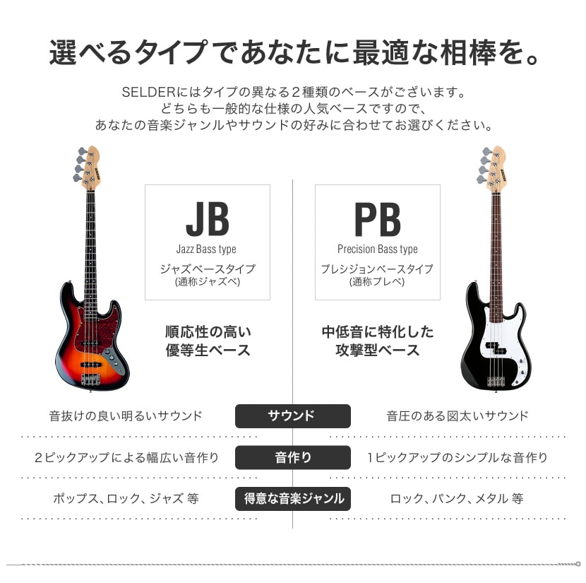 ベース SELDER PB-30/JB-30 ベースリミテッドセットプラス 初心者