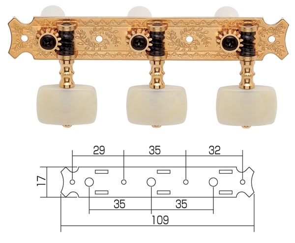 GOTOH ペグ 35G620EI/GG【クラシックギター用ゴトー・ペグ