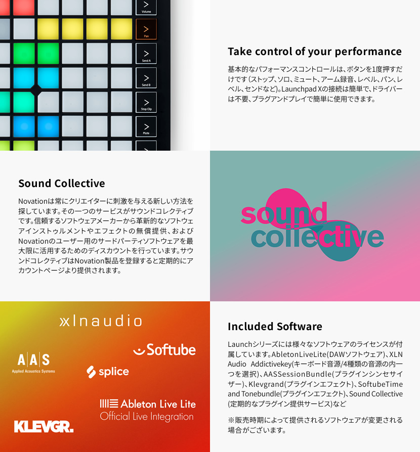 NOVATION MIDIコントローラー LaunchPad X【Ableton Live Lite付属 ...